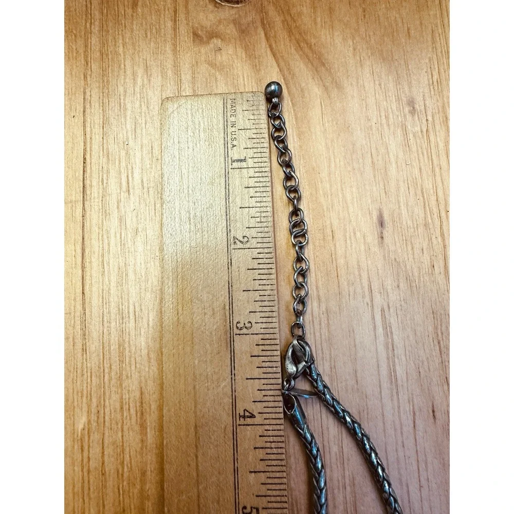 Chico's Vintage Silver Tone Rustic‎ Pendant Necklace 18